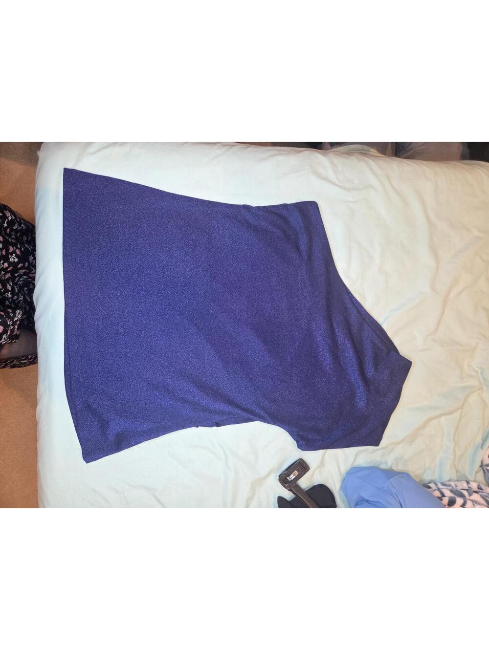 Ann Taylor LOFT blue Purple One-Shoulder Knit Top Size L - Picture 3 of 6